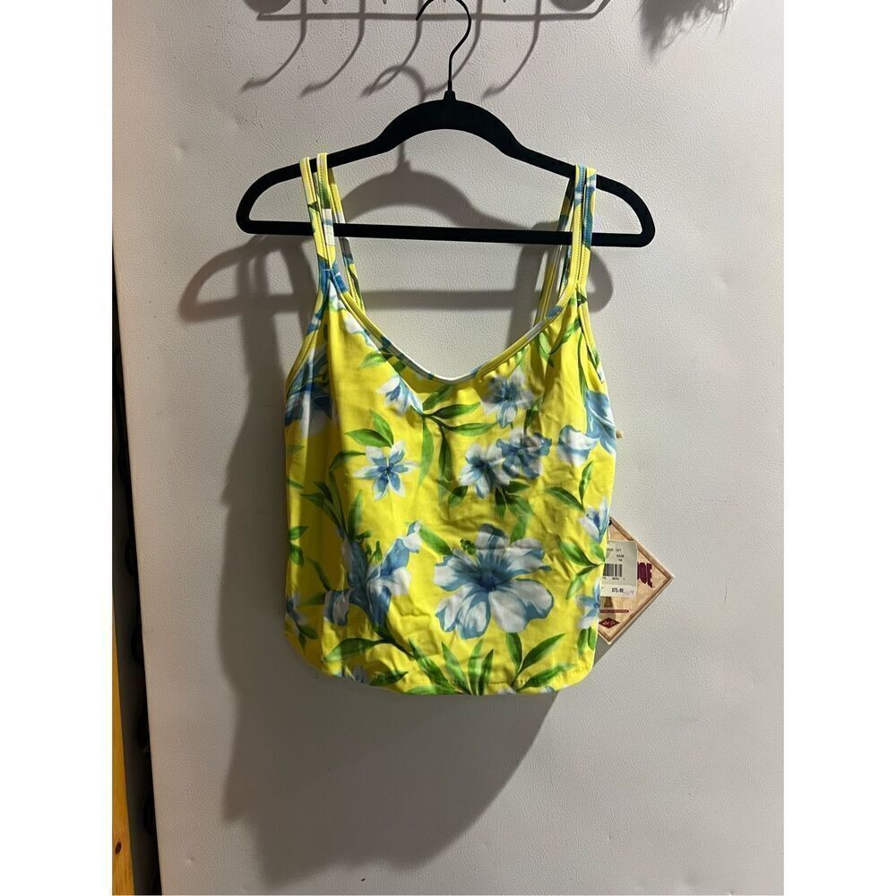 Caribbean Joe Yellow Floral Swimsuit Top Woman’s Size 10 NEW Top Only